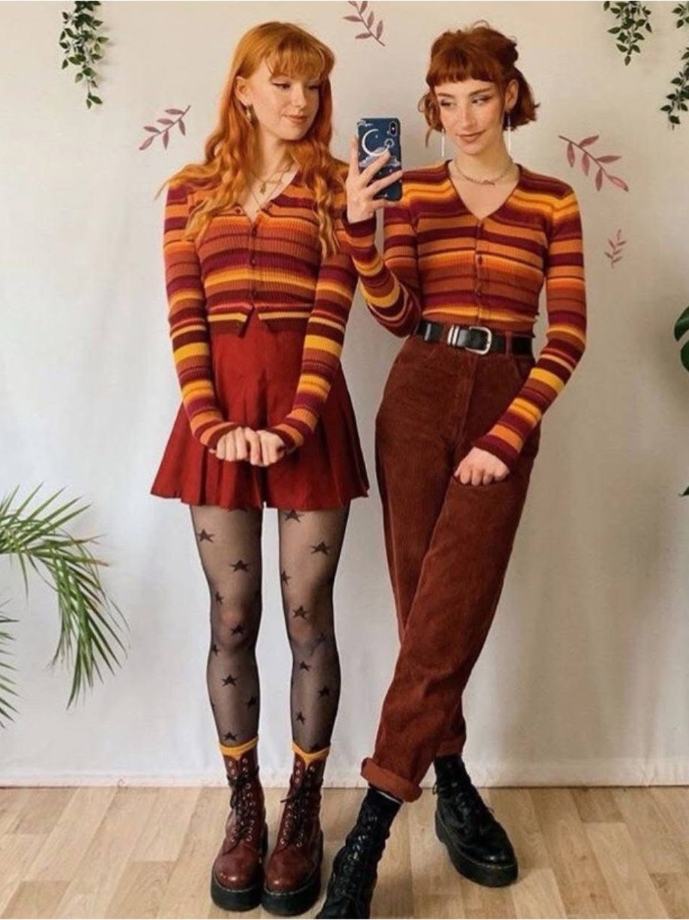 Maibee Retro 70s Indie Archive Striped Knit Cardigan, I love you pumpkin